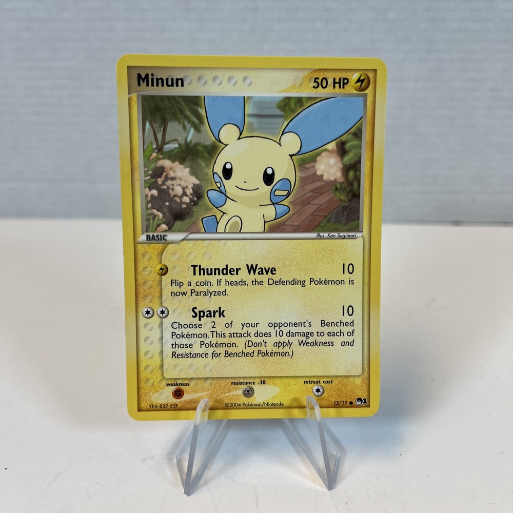 Minun 12/17 Common Pop Series 1  2004 Pokemon Card