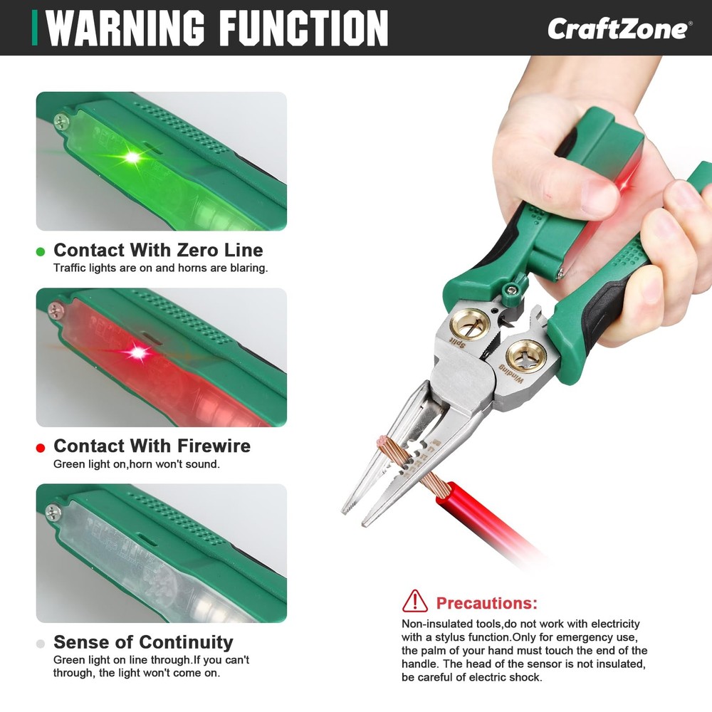 8 in 1 Wire Stripper with Voltage Tester, Multi-function Electric Wire Stripp...