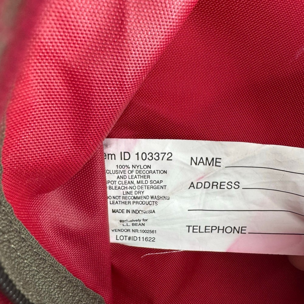Vintage 90s LL Bean Reflective Red Backpack Daypack Book Bag
