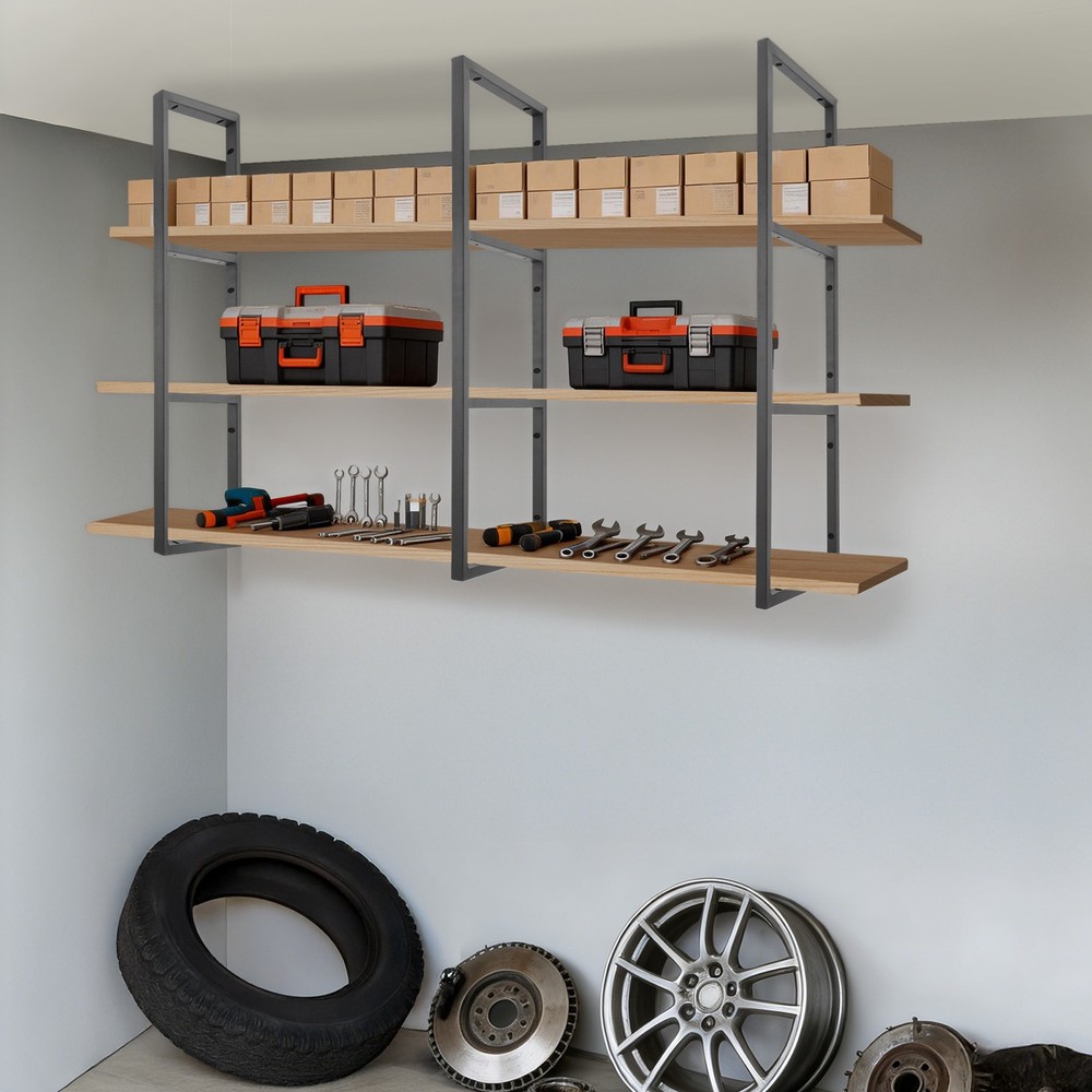 3PCS Rectangular Shelf Bracket Wall/Floor/Ceiling Mount Storage Shelving Bracket