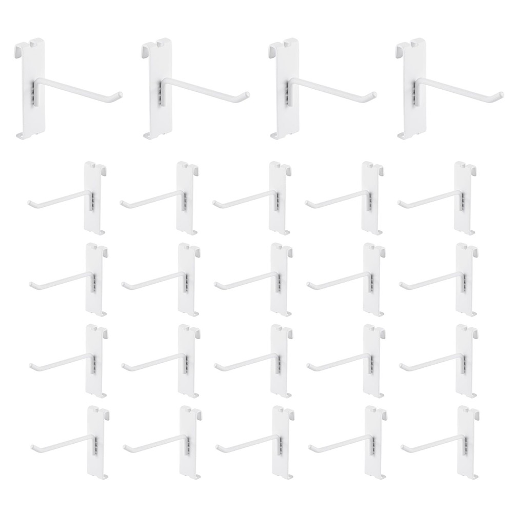 24 PCS White Heavy Duty 4 Inch Gridwall Grid Panel Hooks Retail Display Wall
