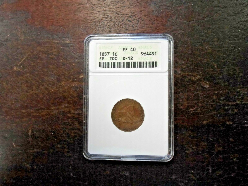 1857 Flying Eagle Cent TDO ANACS S-12 EF40