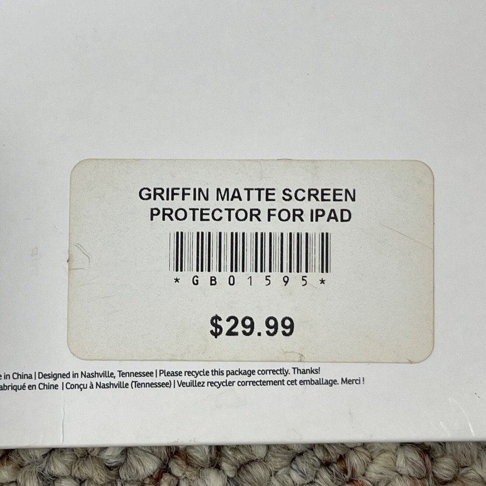 Griffin Apple iPad Tablet Screen Protector GB01595