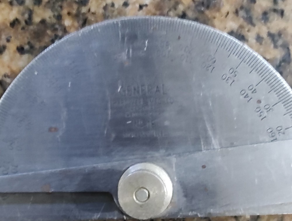 🗽GENERAL STAINLESS STEEL NO 18 PROTRACTOR