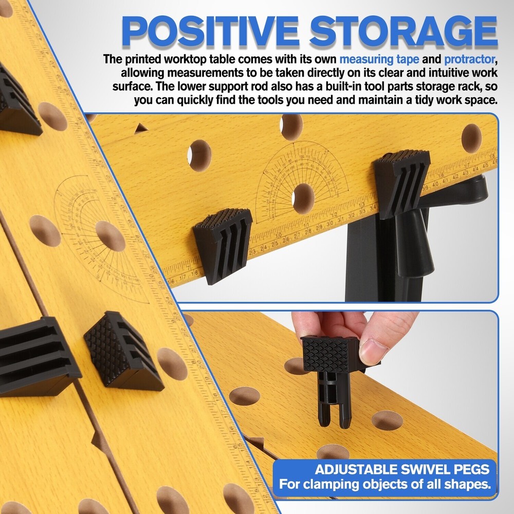 100 KG Adjustable Portable Foldable Multi-Purpose w/Measuring Ruler & Protractor