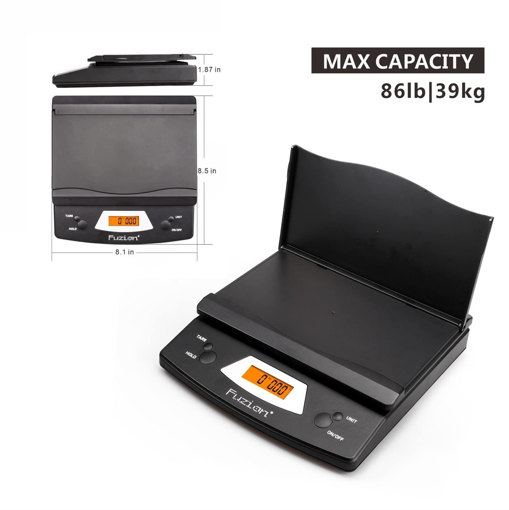 Digital Postal Scale, 86 lb/0.1 oz Package Scale with Hold and Tare Function,...