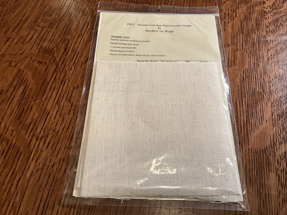 HOOKED ON RUGS - “ ROOTER AND SUN” Punch Needle PATTERN & FABRIC #25