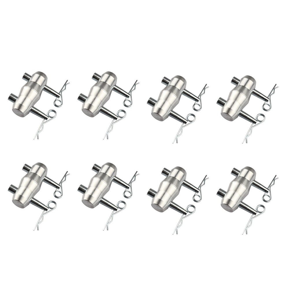 OTTFF 8 Pack Double Ended Conical Truss Coupler with Clips, 8 Sets, Silver