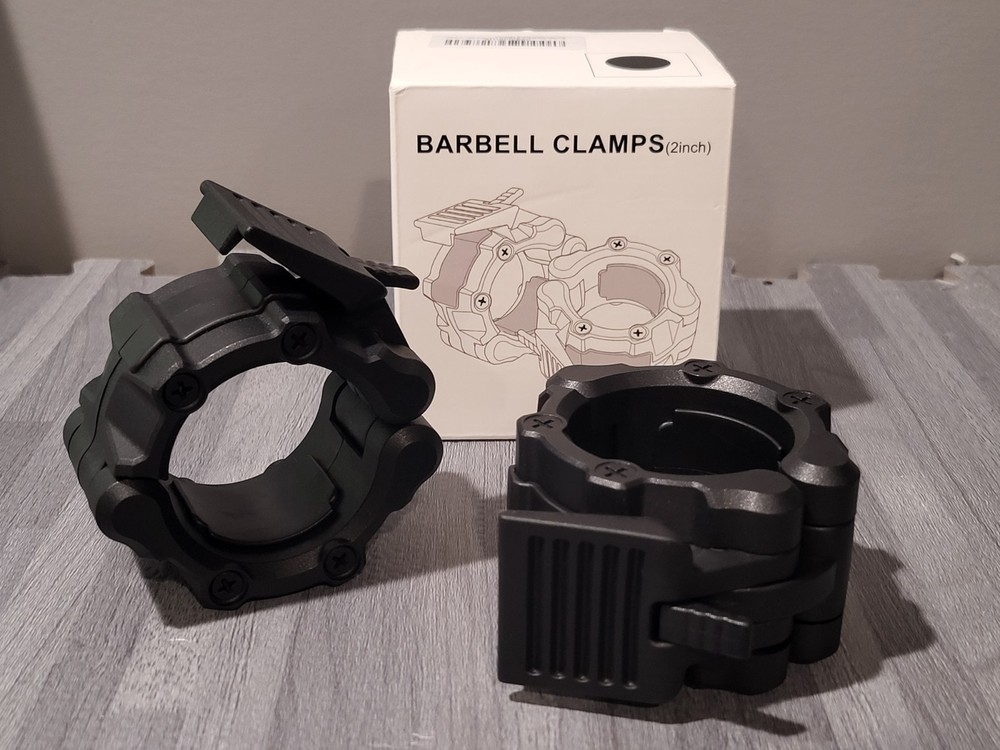 ⭐⭐⭐⭐⭐ New Olympic 2" Standard Barbell Clamp Collar Set - Quick Release