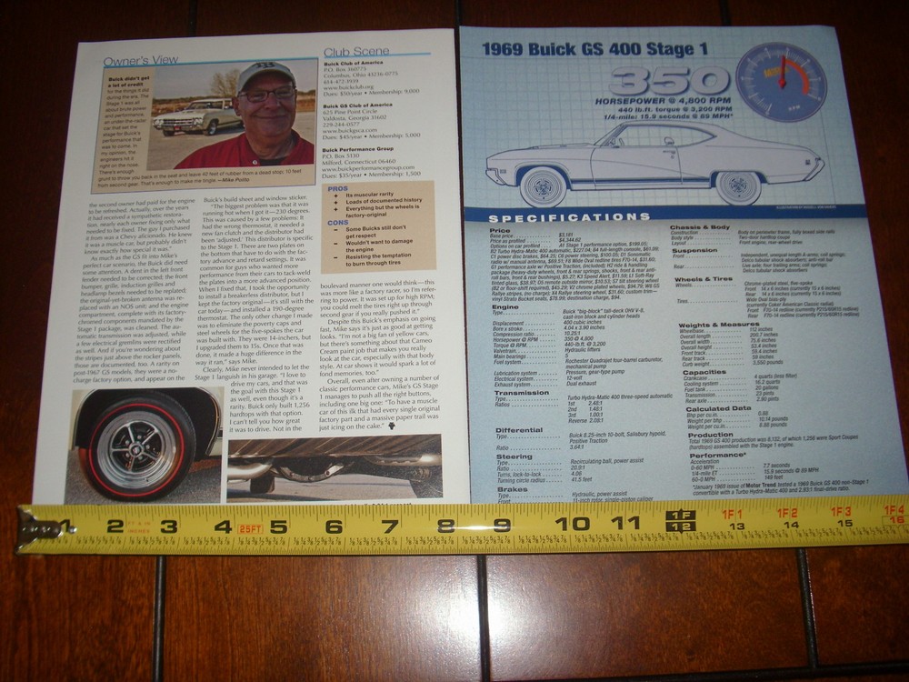 1969 BUICK GS 400 STAGE 1 - ORIGINAL 2014 ARTICLE