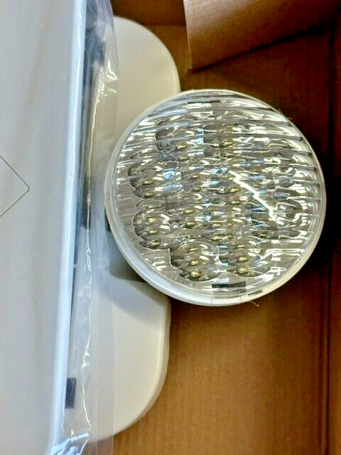 2-Light Plastic LED White Exit Sign with Red Light Up Exit Emergency Combo LED