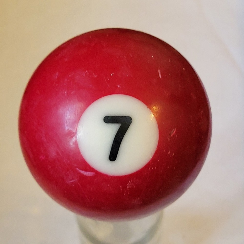 Vintage Number 7 Solid Maroon Replacement Pool Billiard Ball White Thick Number