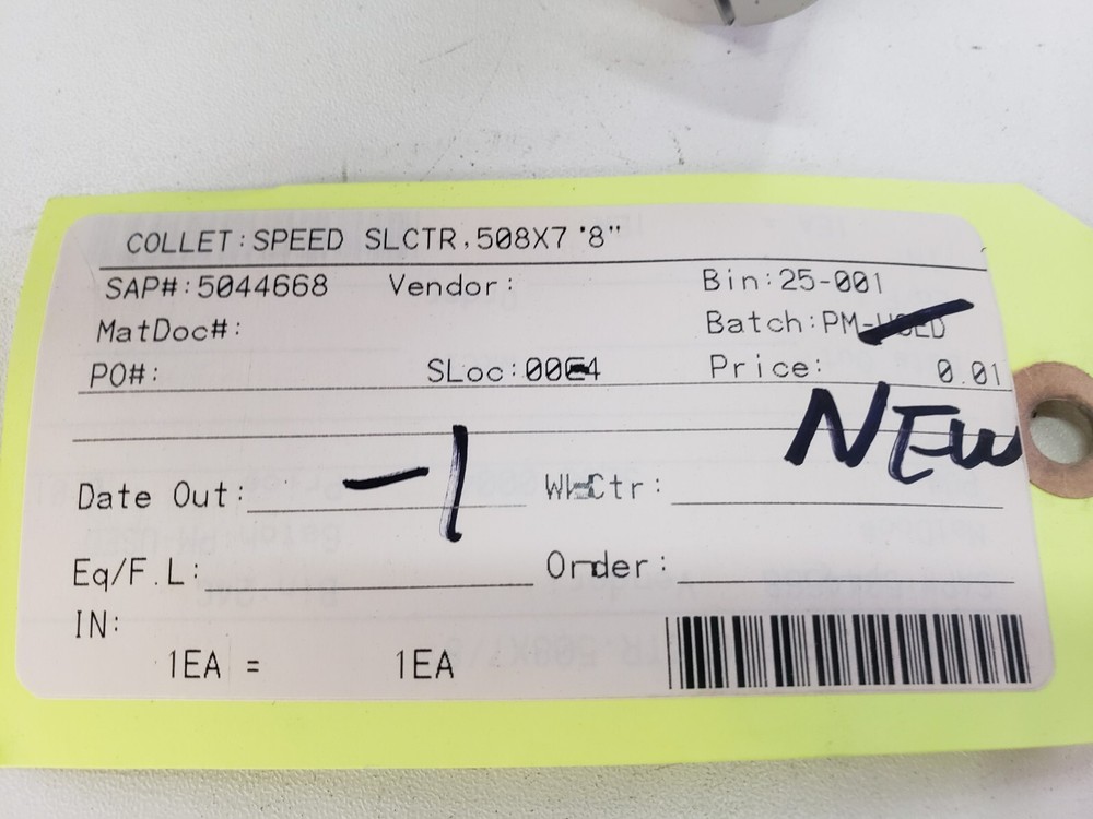 UNUSED Speed Selector Collet 508 x 7/8"