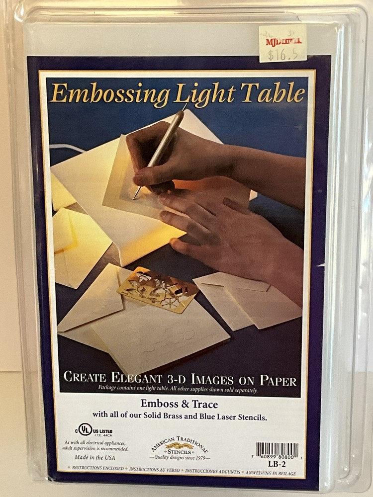 American Traditional Stencils EMBOSSING LIGHT TABLE Emboss and Trace Light Box
