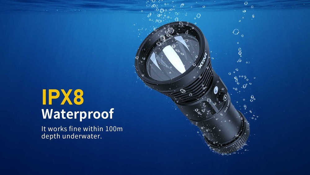 XTAR D28 3600 Lumen Diving Flashlight FULL SET + HANDLE + GREASE - 2023 MODEL