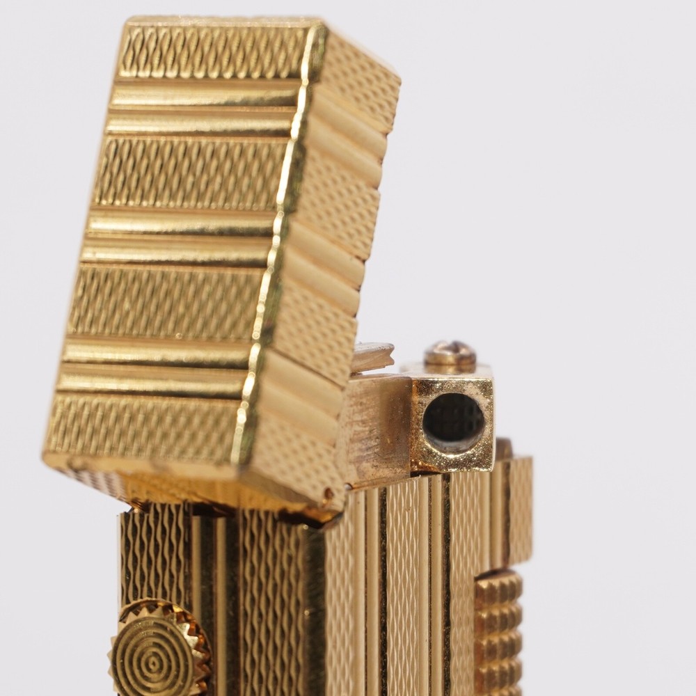 Dunhill Lighter Gold Burley Pattern_Three lines_Ultrasonically cleaned_Working
