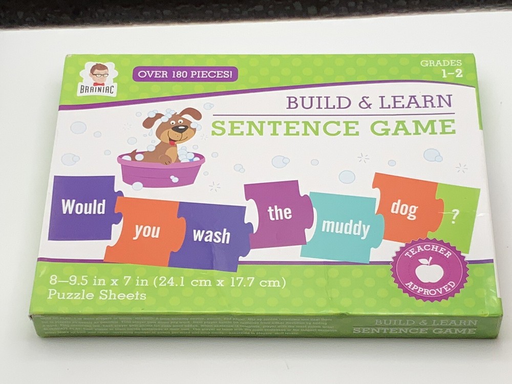 BRAINIAC Build & Learn Sentence Building Game Grades 1-2 Educational Teaching