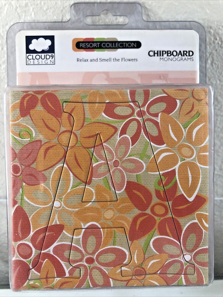 Fiskars Alphabet Chipboard Monogram RELAX FLORAL Pattern 3.5" Cloud 9 Design