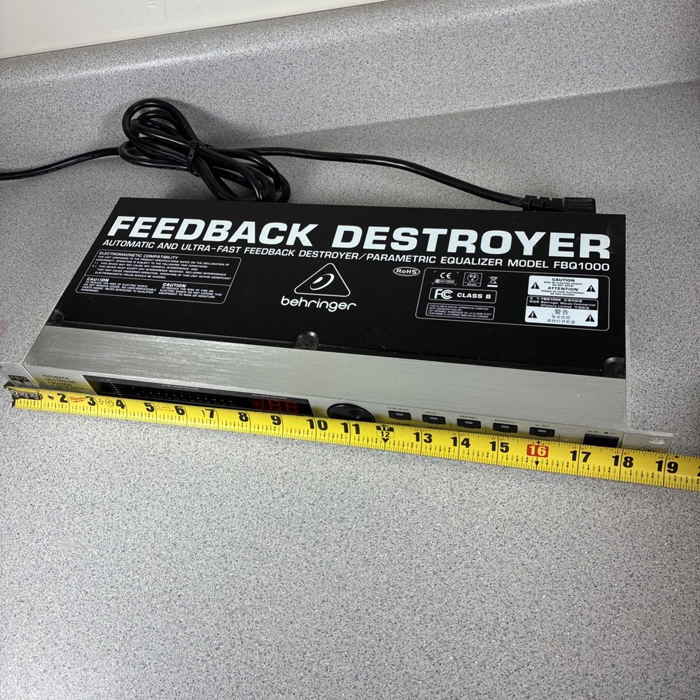 Behringer Feedback Destroyer FBQ1000 Rack Mount Parametric Equalizer Ultra Fast