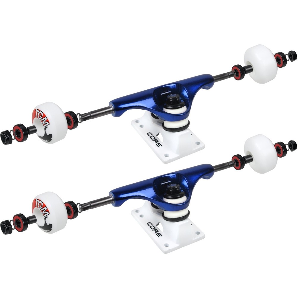 Skateboard Package 5.0" Trucks 52mm with White Wheels + Components (Metallic ...