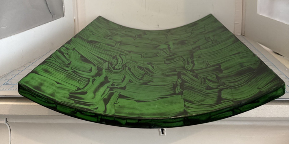 Lux Wood Lacquer Malachite Pattern Magazine Tray