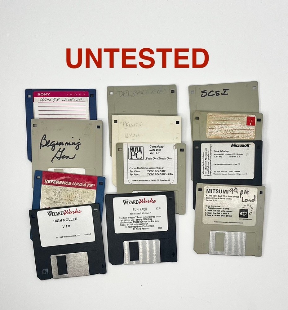 Fellowes Disc Storage With 3.5 Floppy Discs Untested VTG