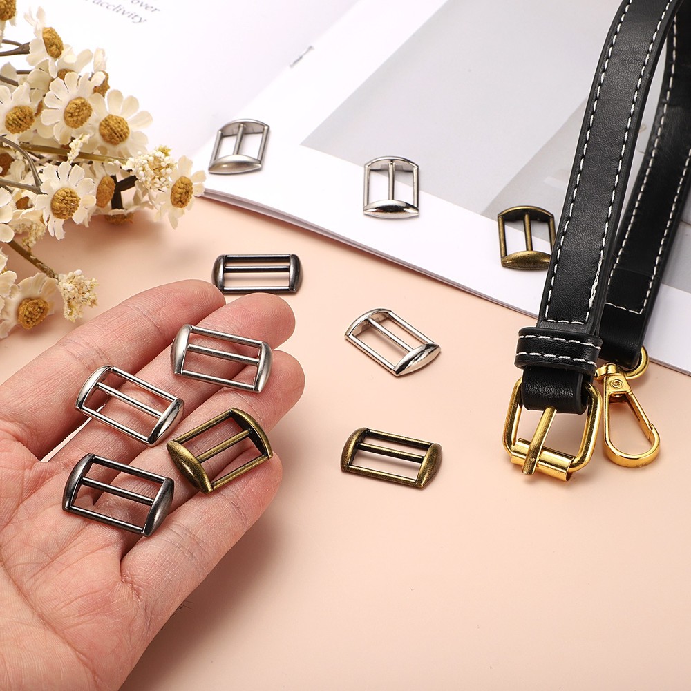 10Pcs Steel Baseball Cap Buckle, Cap Strap Adjuster Slider, Bright Silver