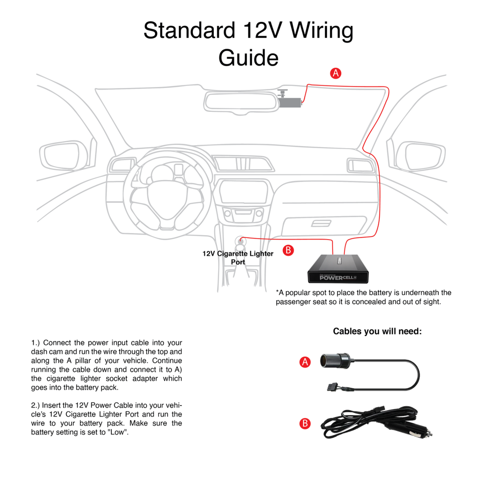 Spliced Hardwire Kit for Thinkware Dash Cams