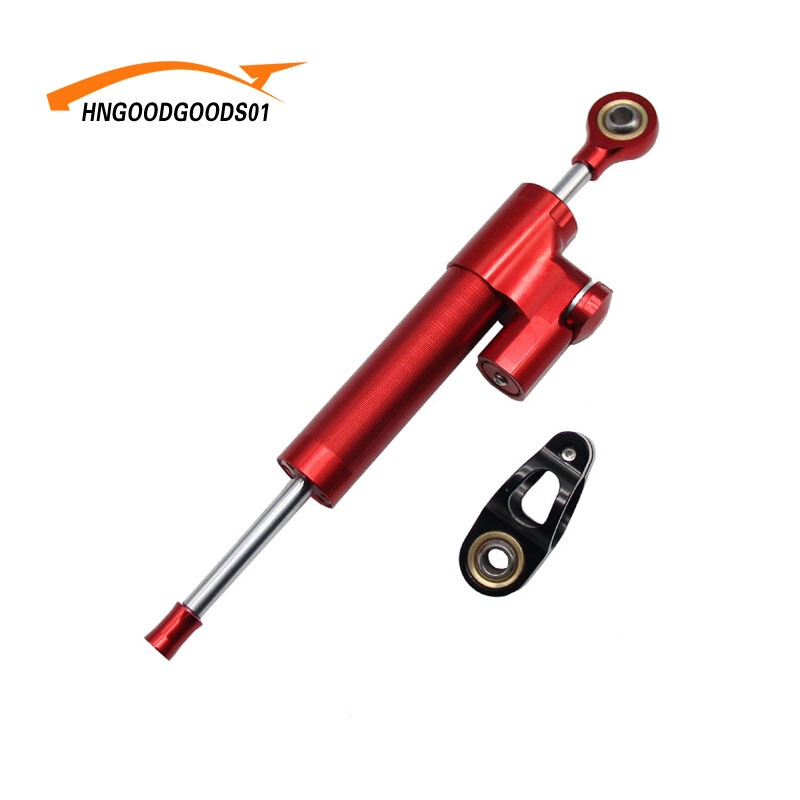 Universal Motorcycle Steering Damper Stabilizer Linear Reversed Safe Control Red