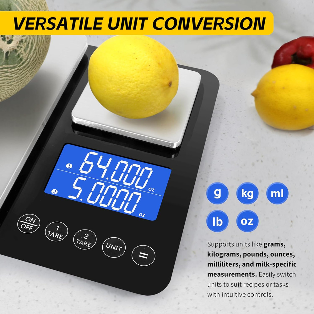 Precision Dual Platform Kitchen Scale Measure Bulk and Fine Ingredients Simultan