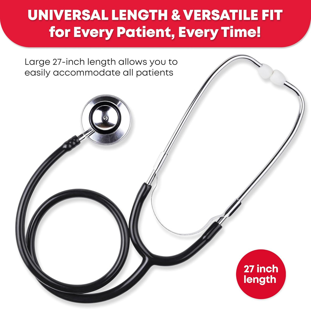 143200 Dual Head Stethoscope, Black