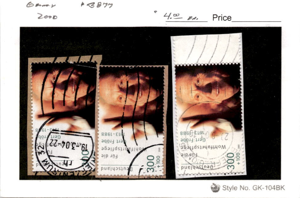 Germany, Postage Stamp, #B877 (3 Ea) Used, 2000 Actors Actresses (AG)