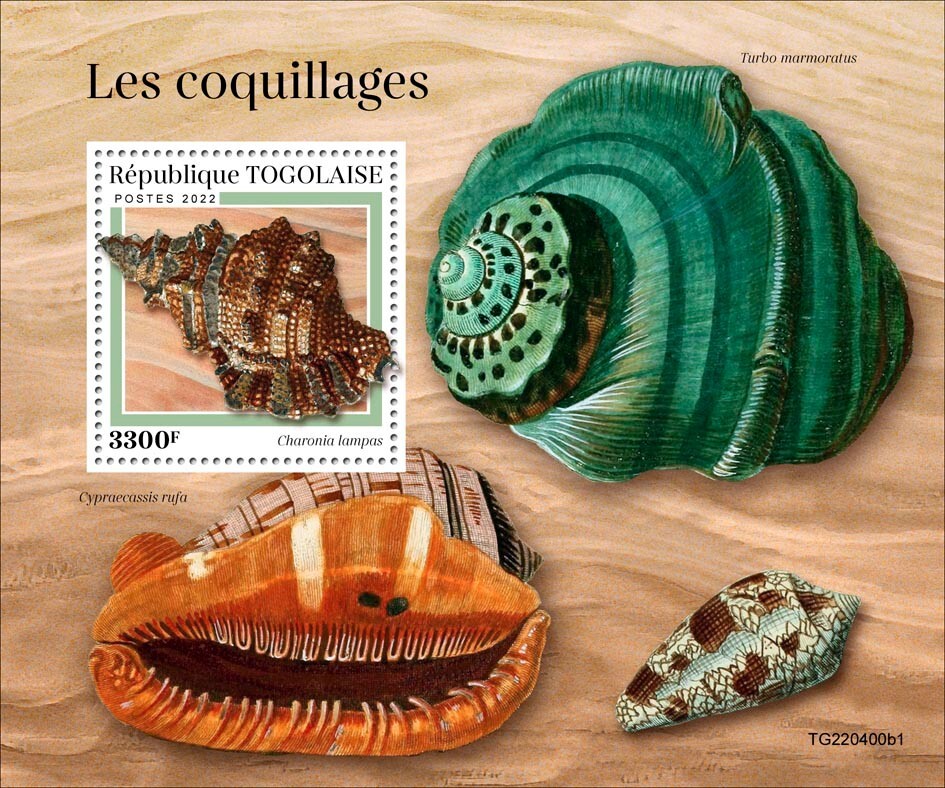 Shells MNH Stamps 2022 Togo M/S + 2 S/S