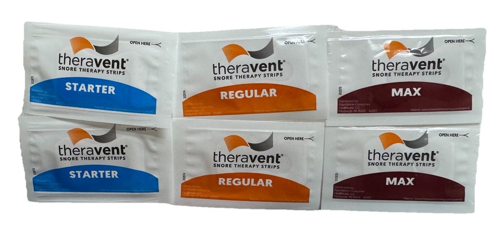 theravent 2 starter 2 original 2 max snore therapy strips (6 total strips)
