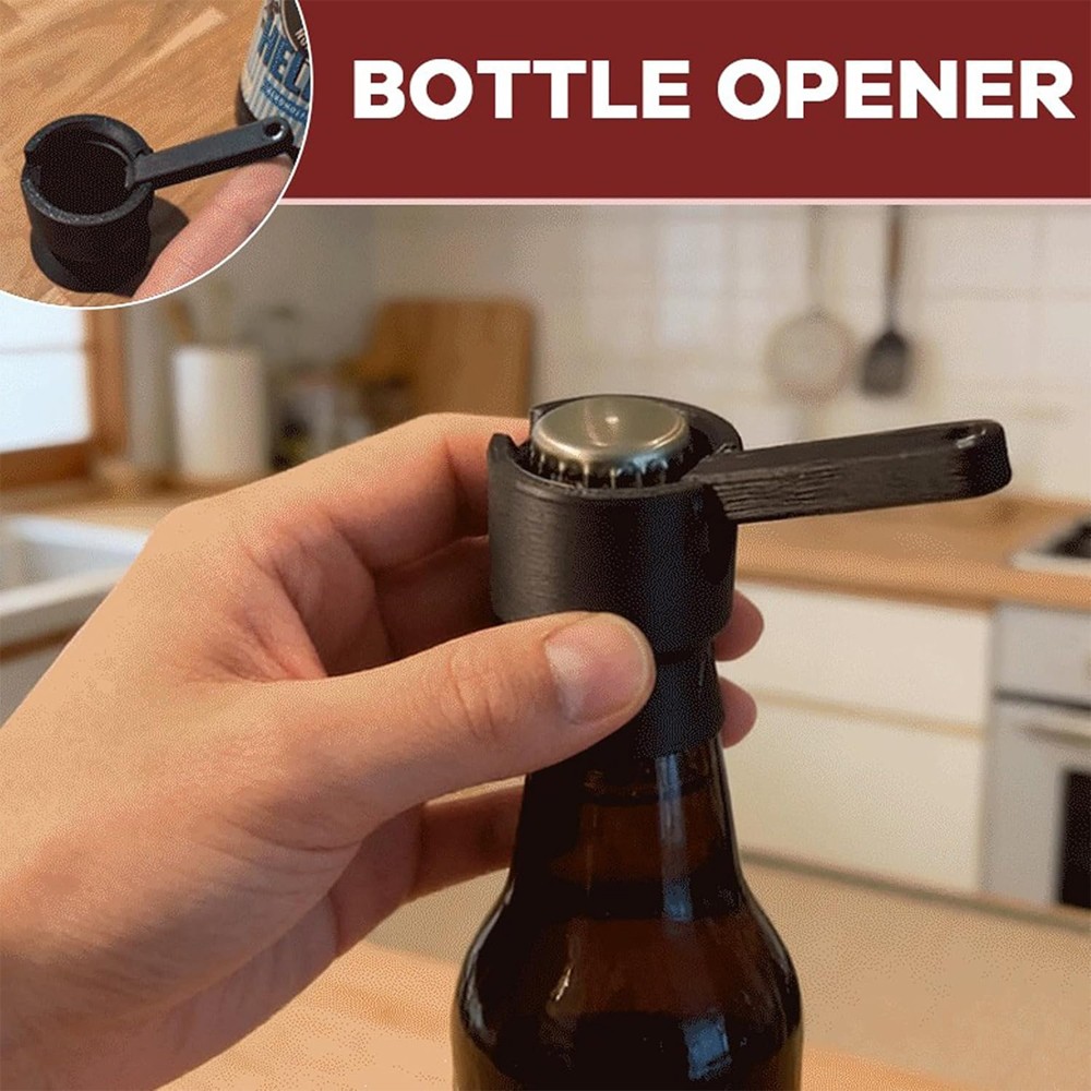 Mechanical Bottle Opener with Launch - Ergonomic Heavy Duty Beer Cap Flipper