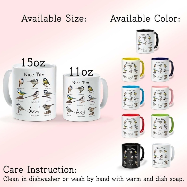 Personalized Nice Tits Funny Bird Coffee Cup: Tits Ceramic Bird Mug