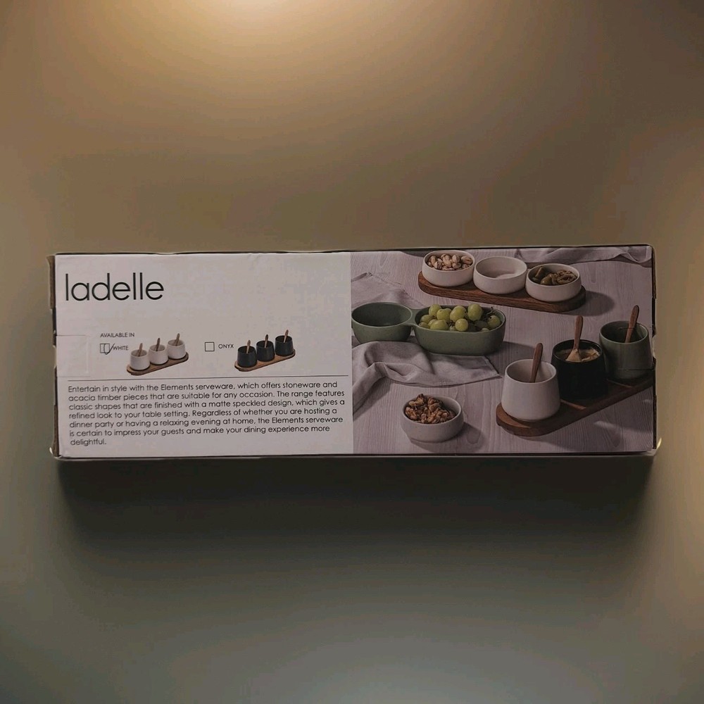 Ladelle: Elements 4 white deep Bowl Spoon & Tray Set
