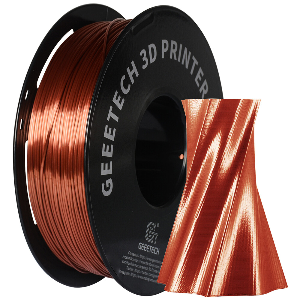 Geeetech Transparent PLA Filament Silk copper 1.75mm for 3D Printer Consumables
