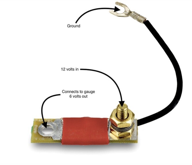 1934-1955 Mopar 12 Volt to 6 Volt Gauge Conversion “Step Down” Voltage Reducer.