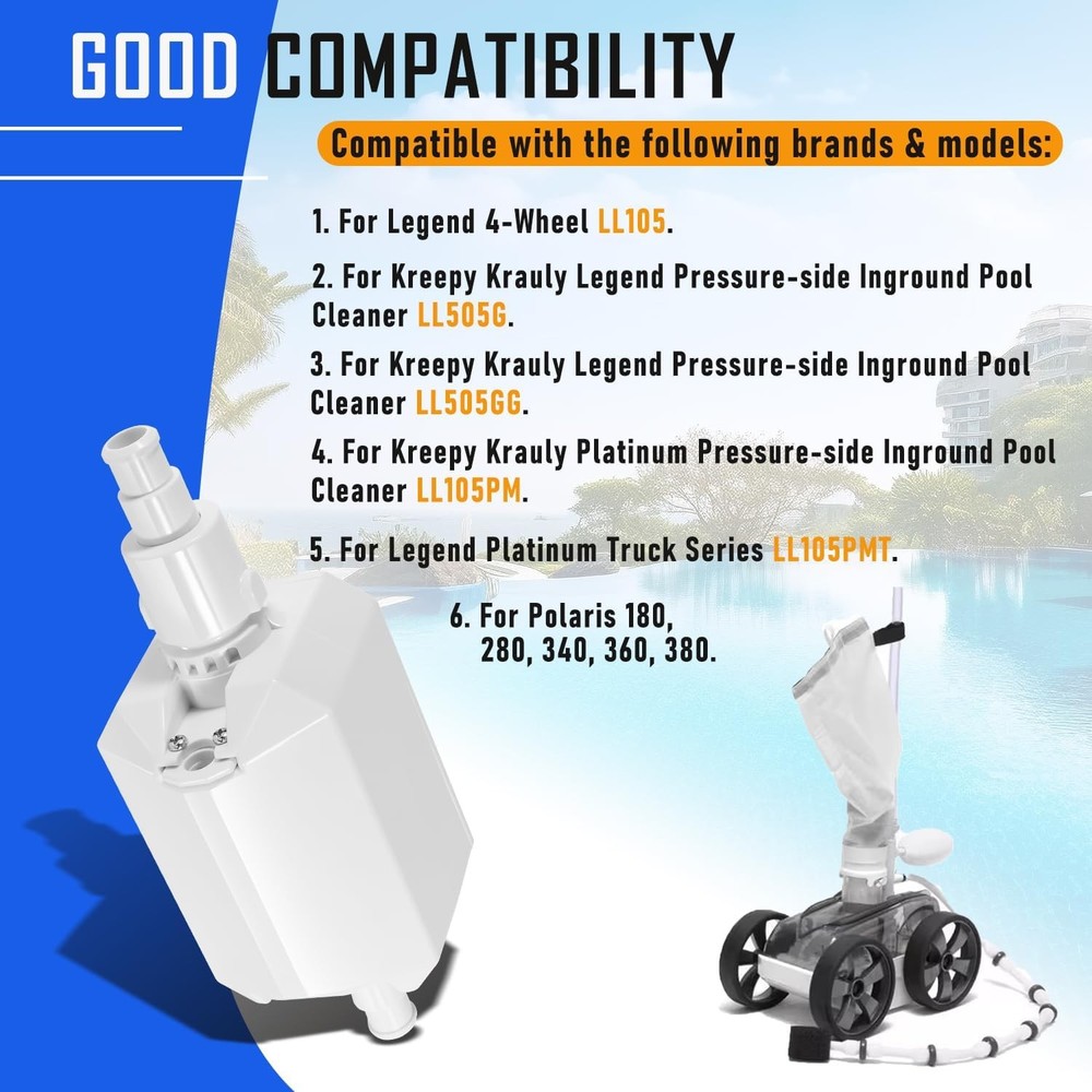 E10 White Back-Up Valve Replacement Replace for Pentair Automatic Pool Cleaner