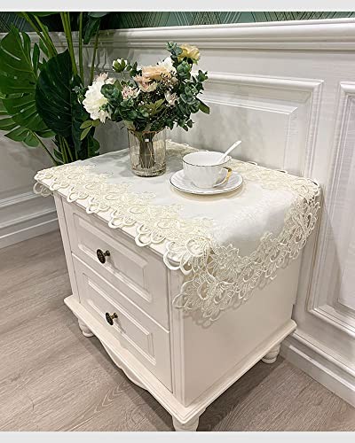 Bedside Tablecloth Lace Doilies for Side Table Cloth Runner Elegant Gold