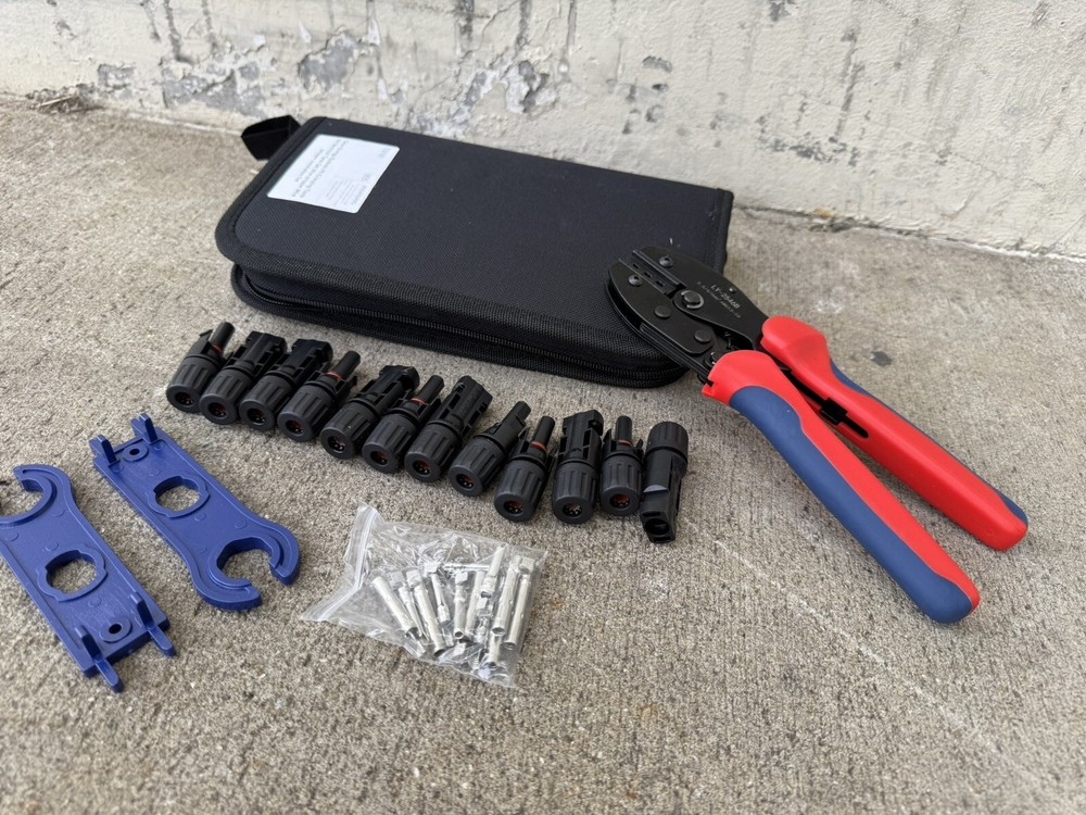 20pcs FM Solar Panel Cable Connector Terminal & Crimper PV Crimping Plier Tool