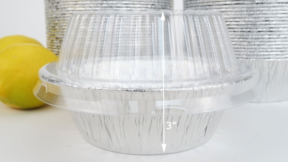 Durable Packaging Disposable 5 3/4" Aluminum 5 3/4 " 14 oz capacity, Silver