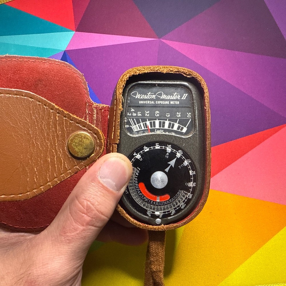 Weston Master II Universal Exposure Meter Model 735 w/ Original Leather Case