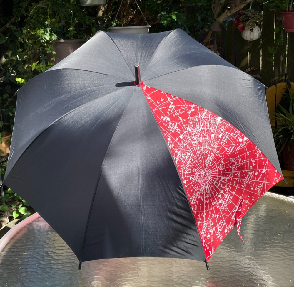 Aramis Signed Red & Black Umbrella 100% Nylon