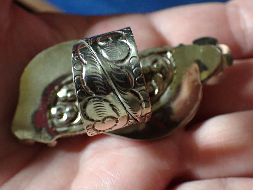 Chalcedony in Tibetan Silver Ring Adjustable