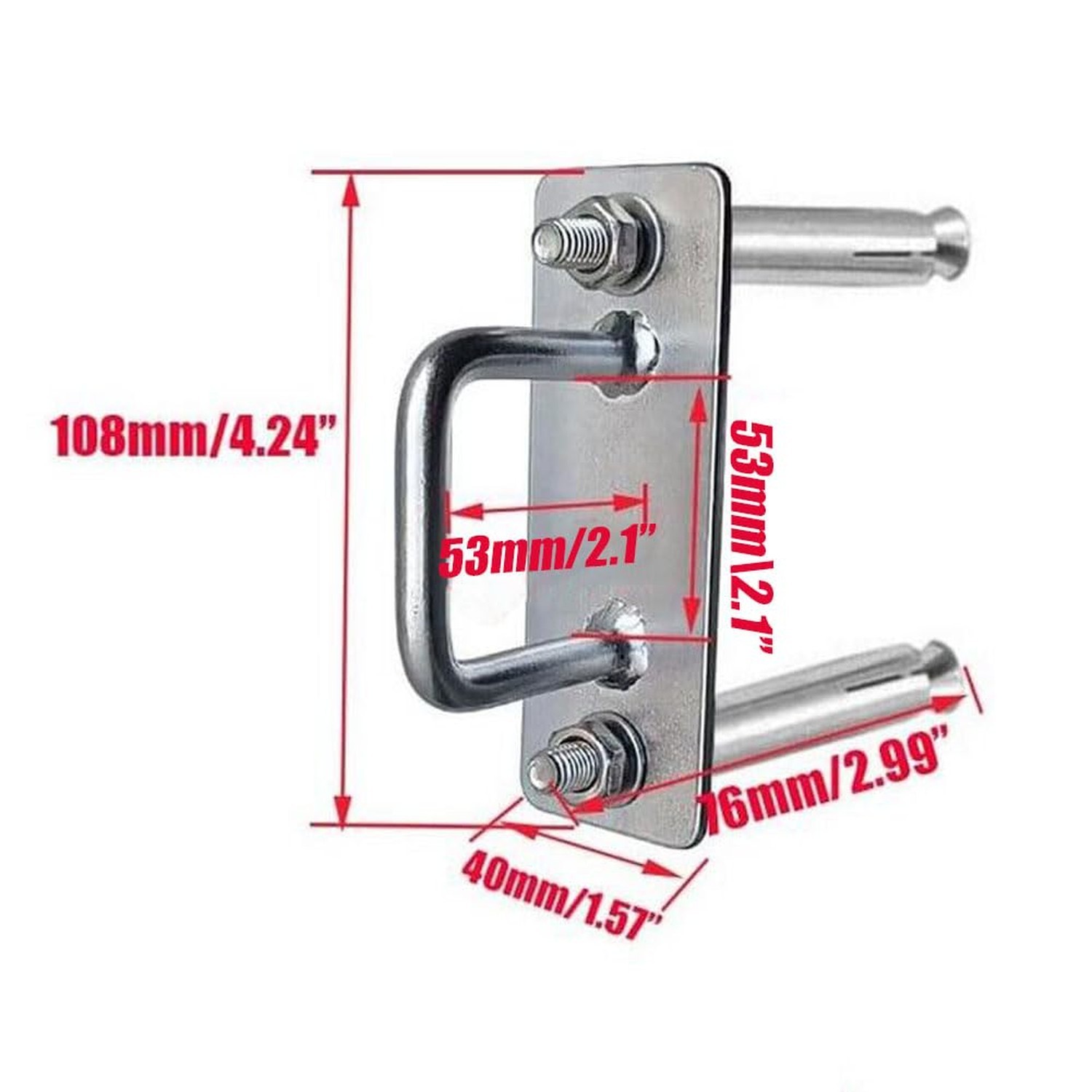 2Pcs Closed Bar Holder for Door Barricade, Close Bar Holder,Fit for 3.8x3.8cm...