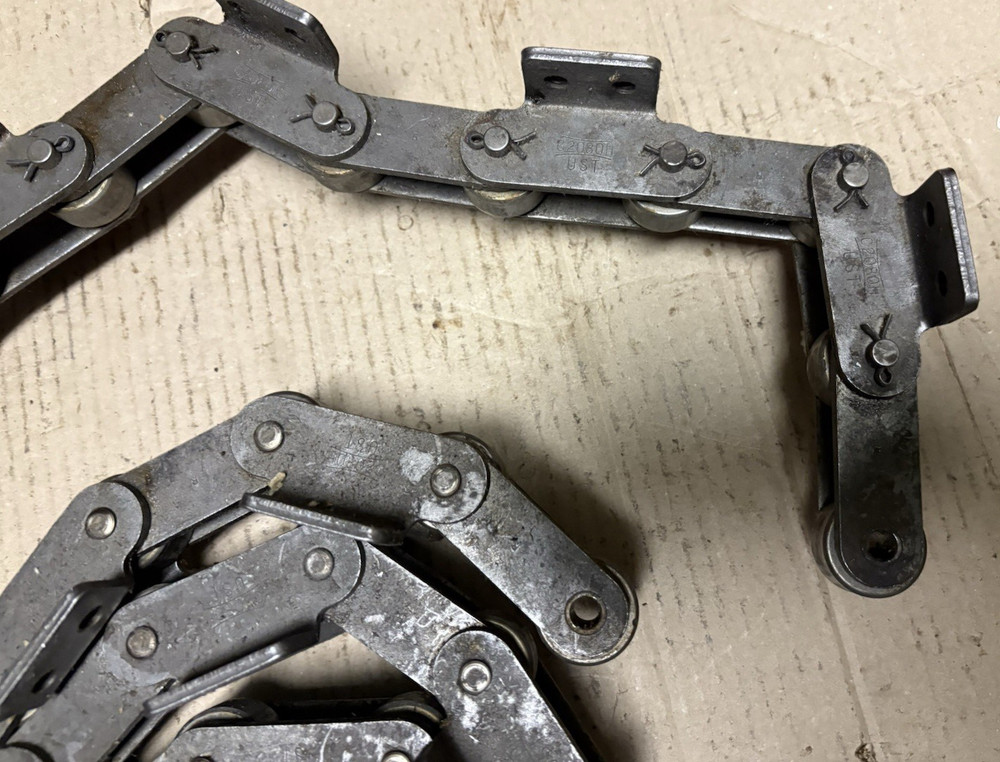 C2080H UST Roller Chain Links 5 feet Conveyor Angle-Style Attachment Used