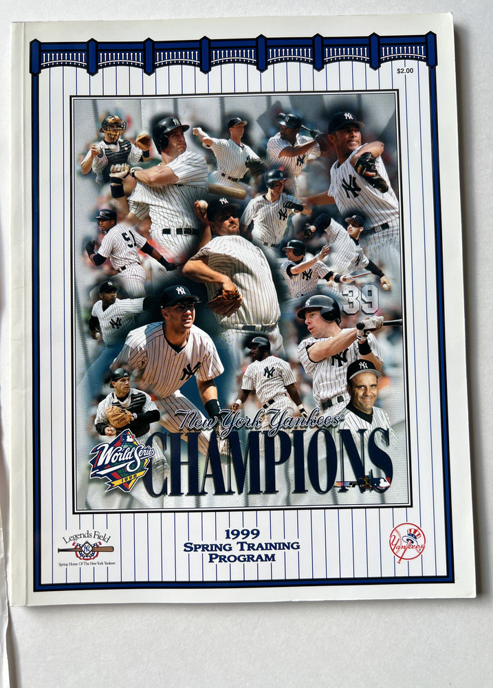 Vintage 1999 Yankees Spring Training Program - World Champions Cover, Nice