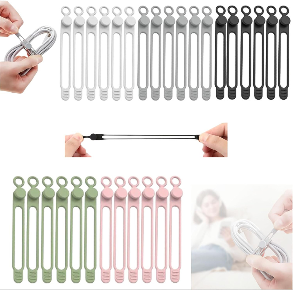 Data Cable Organizer, 2026 Upgrade Silicone Headphone Organizer, Silicone Cable